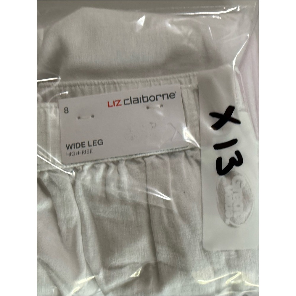 Liz‎ Claiborne White Wide-Leg High-Rise Pants size 8 - Picture 15 of 15